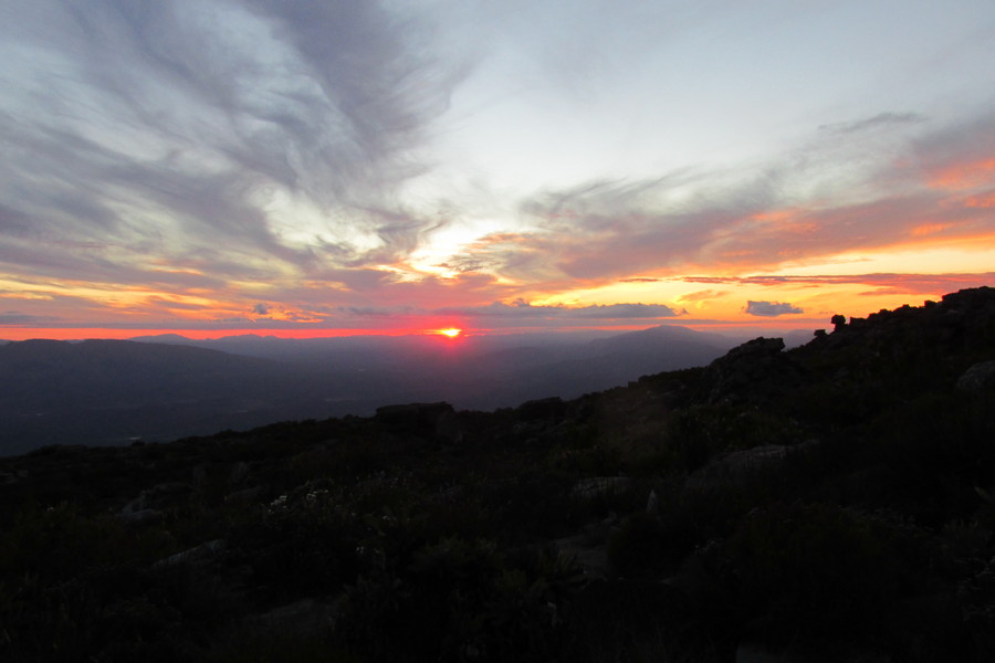 sunset on top of the mountain